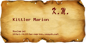 Kittler Marion névjegykártya